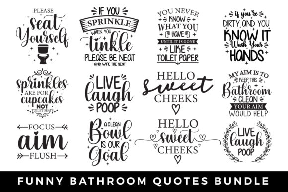 Fun Bathroom Quotes SVG Bundle