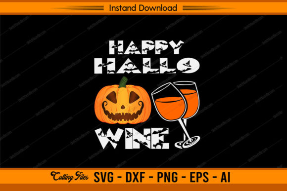Happy Hallowine Funny Halloween Graphics for Crafts