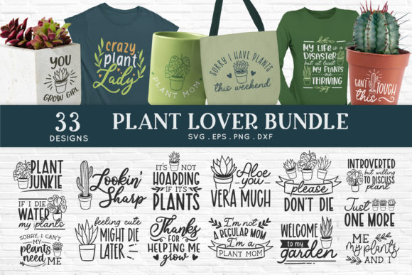 Plant Lover Svg Bundle - Funny Plant Mom Graphics for Crafts