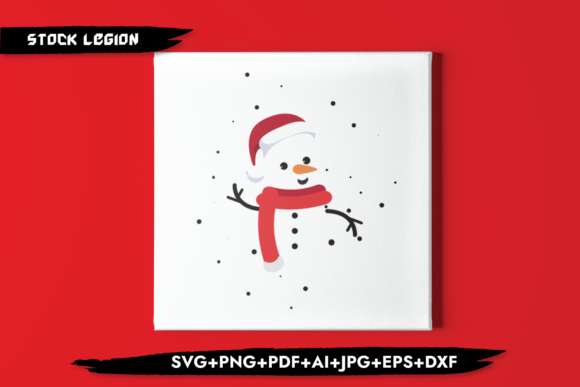 Snowman Red Scarf SVG
