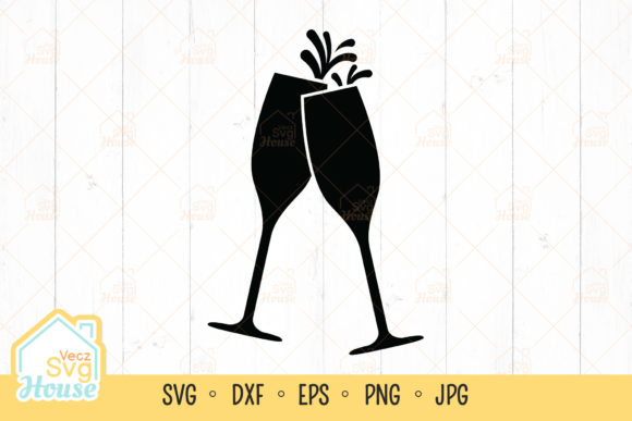 Sparkling Wine Graphics for Crafts and Design